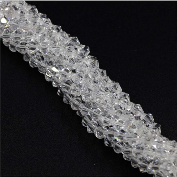 Биконус Crystal clear 4мм (нитка)