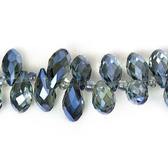 Teardrop TopDrilled серо-голубой радужный 6х13 (5шт.)