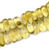 Кварц лимонный, бусина "Teardrop" 10х18