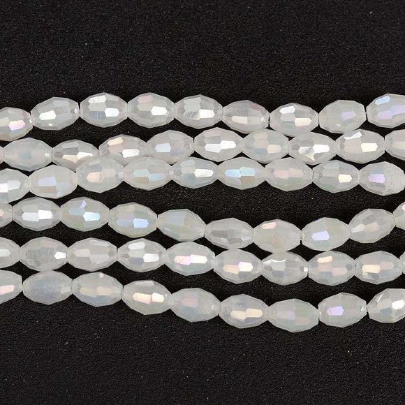 Бусина Olive белый опал 4х6мм (10шт.)